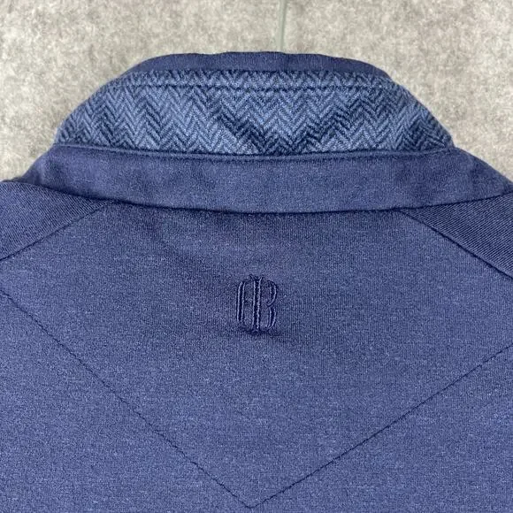 Holderness & Bourne Perry Vest Mens Medium Blue Herringbone Insulated Logo Golf